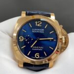 Panerai PAM 1112, розовое золото, синий циферблат, 44 мм (механизм P9000)